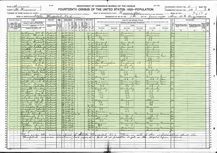 1920 Census Ella Wisdom