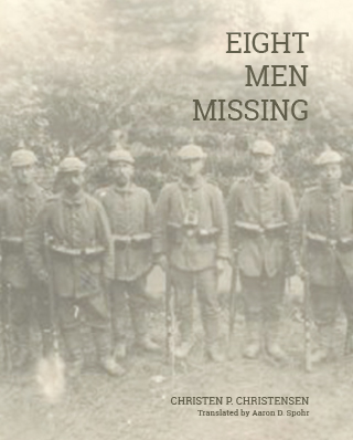 Cover of the book "Eight Men Missing" which is a translation from Danish to English